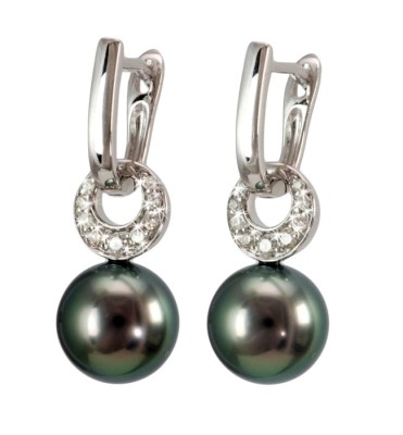 Kolczyki złote z perłami Tahiti (wzór CRHRS)