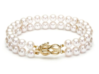 Bransoleta 2-rzędowa z perłami Akoya 6-6,5 mm (wzór DOCL-YG)