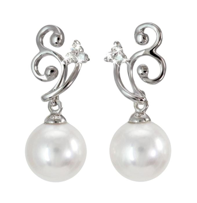 Kolczyki złote z perłami Akoya EA-85W-SHWG14D-ESF