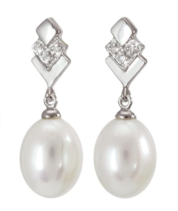 Kolczyki złote z perłami EF-90WDS-SHWG14D-NPKN