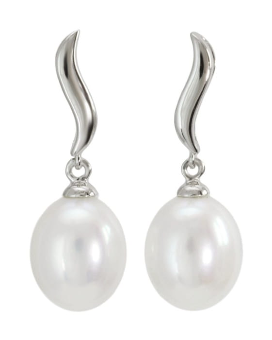 Kolczyki złote z perłami EF-85WDS-SHWG14-LRIB