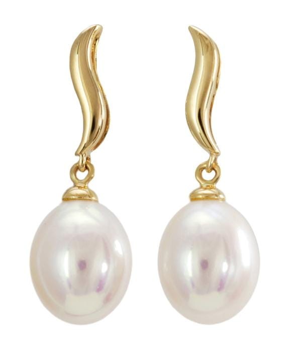 Złote kolczyki z perłami EF-85WDS-SHYG14-LRIB