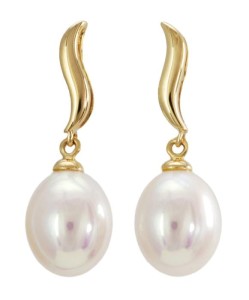 Złote kolczyki z perłami (wzór LRIB)