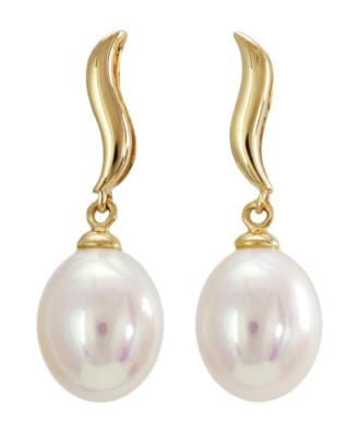 Złote kolczyki z perłami (wzór LRIB)