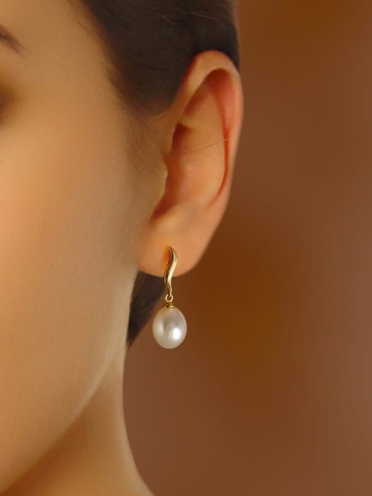 Złote kolczyki z perłami EF-85WDS-SHYG14-LRIB 2