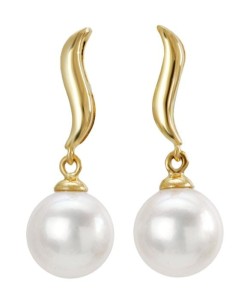 Złote kolczyki z perłami Akoya (wzór LRIB)