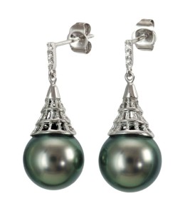 Kolczyki złote z perłami Tahiti (wzór AHAT)