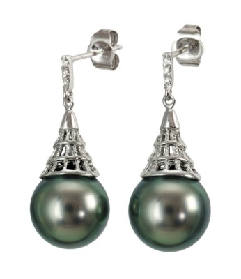 Kolczyki złote z perłami Tahiti (wzór AHAT)