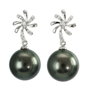 Kolczyki złote z perłami Tahiti (wzór WNDM)