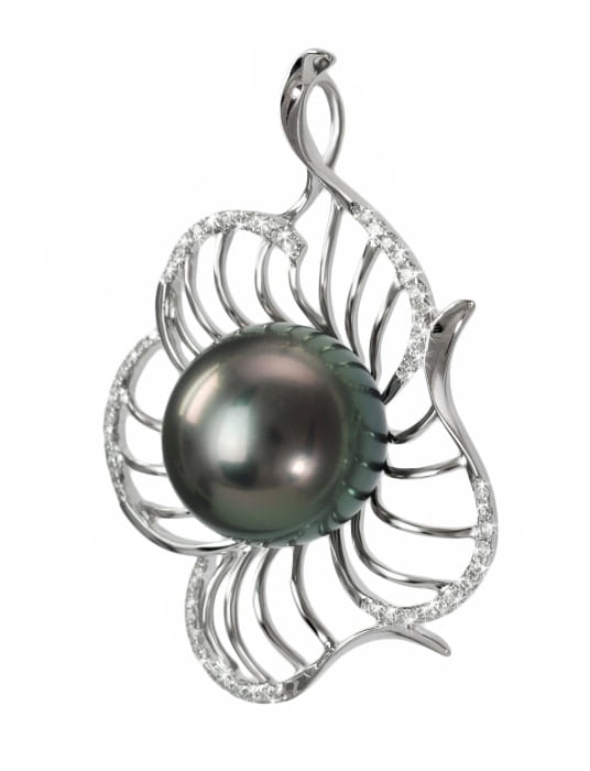 Zawieszka złota z perłą Tahiti PT-140B-WG14D-DNET