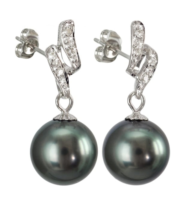 Kolczyki złote z perłami Tahiti ET-100B-SHWG14D-NDLS