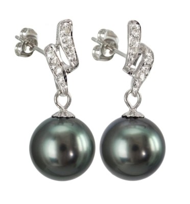 Kolczyki złote z perłami Tahiti (wzór NDLS)