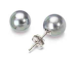 Kolczyki ze srebrnymi perłami Tahiti 8-9 mm (wzór CSES)