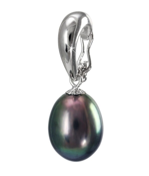 Przywieszka z białego złota z czarną perłą PEF-95BDS-WG14-EPS