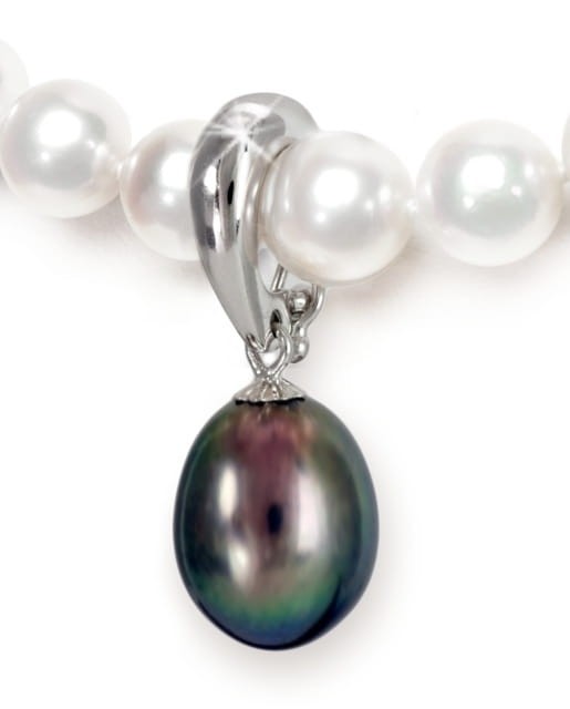 Przywieszka z białego złota z czarną perłą PEF-95BDS-WG14-EPS 2