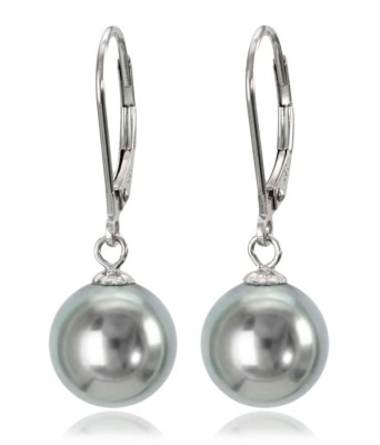 Kolczyki złote ze srebrnymi perłami Tahiti 9-10 mm (wzór CSEV)