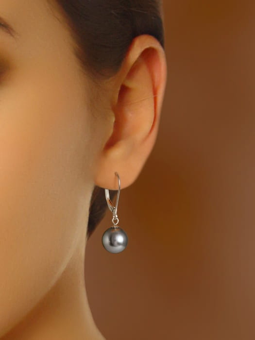 Kolczyki złote ze srebrnymi perłami Tahiti 9-10 mm ET-100S-LVWG14-CSEV 2