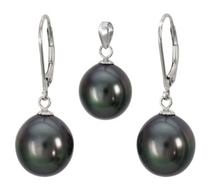 Komplet biżuterii z perłami Tahiti 11-12 mm (wzór CSS-EP-WG)