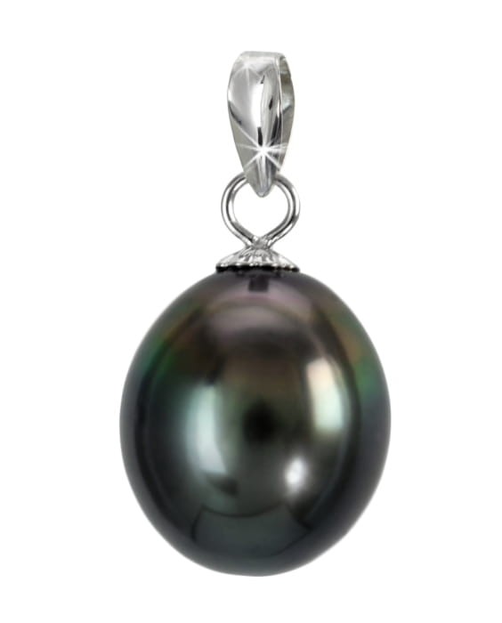 Zawieszka złota z owalną perłą Tahiti 10-11 mm PT-110BDS-WG14-CSPS