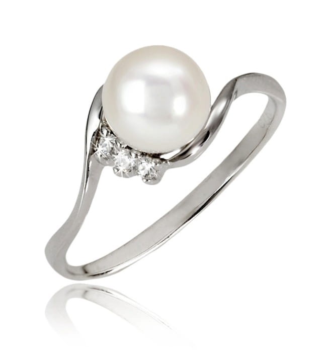 Pierścionek złoty z perłą Akoya RA1-70W-WG14D-TWRT