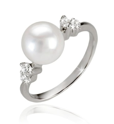 Pierścionek złoty z perłą Akoya (wzór TSZT)