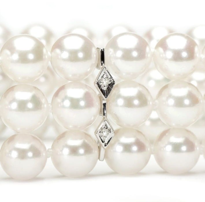 Bransoleta 3-rzędowa z perłami Akoya 6-6,5 mm BA3-65W-WG14D-ACHX 2