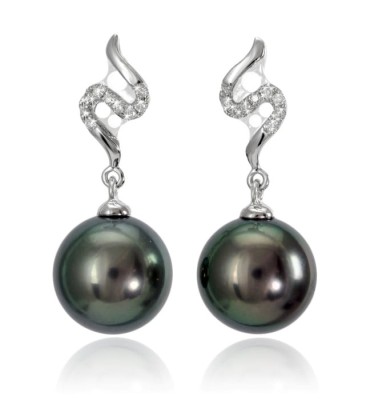 Kolczyki złote z perłami Tahiti (wzór GSRB)