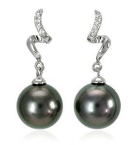 Kolczyki złote z perłami Tahiti (wzór DSRB)