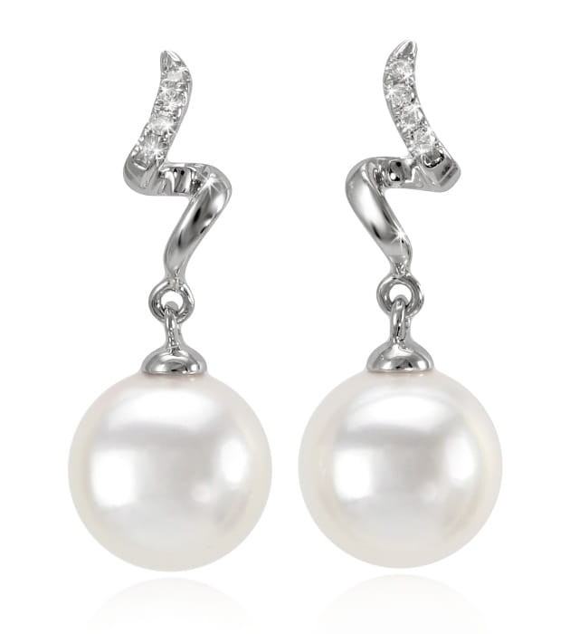 Kolczyki złote z perłami Akoya EA-90W-SHWG14D-DSRB