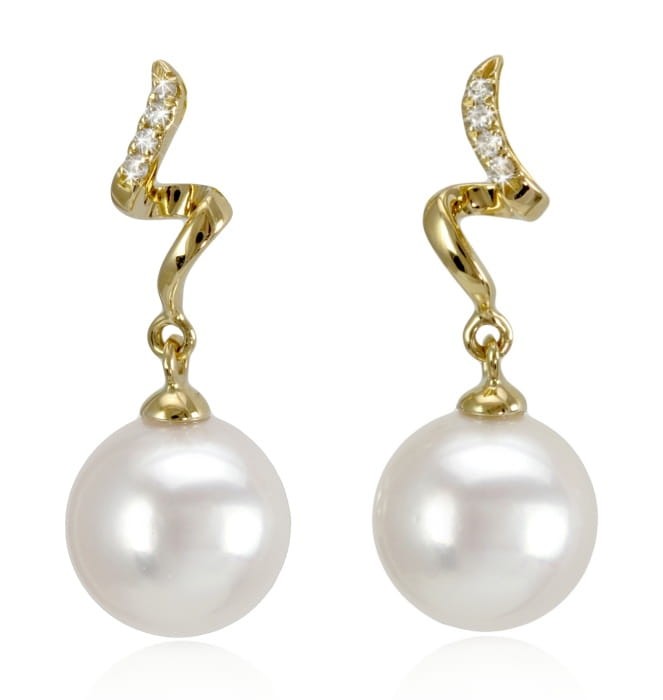 Złote kolczyki z perłami Akoya EA-90W-SHYG14D-DSRB