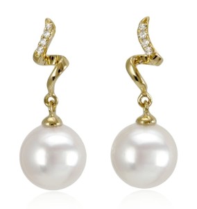 Złote kolczyki z perłami Akoya (wzór DSRB)