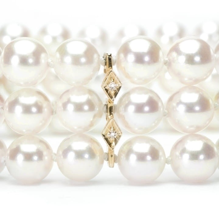 Bransoleta 3-rzędowa z perłami Akoya 6-6,5 mm BA3-65W-YG14D-ACHX 2