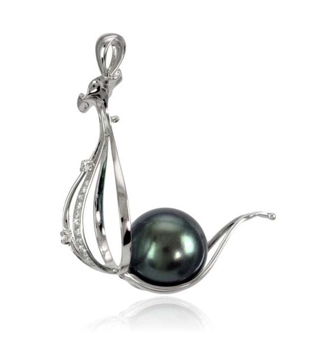 Zawieszka złota z perłą Tahiti PT-120B-WG14D-CAG 2