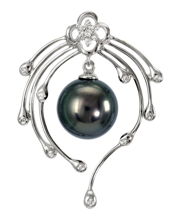 Zawieszka złota z perłą Tahiti PT-110B-WG14D-WRTH