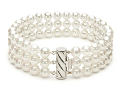 Bransoleta 3-rzędowa z perłami Akoya 6-6,5 mm (wzór CLC-WG)