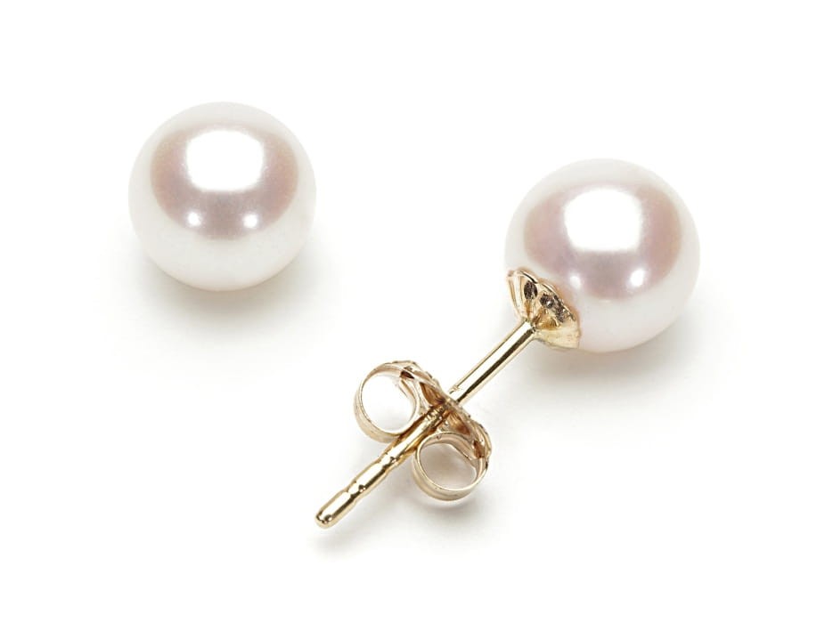 Złote kolczyki z perłami 6-6,5 mm EF-65W-SYG14-CSES