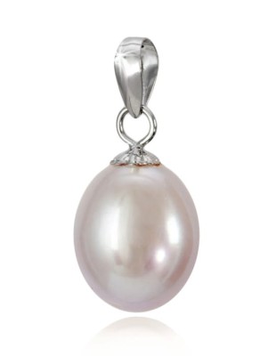 Zawieszka złota z lawendową owalną perłą 8-8,5 mm (wzór CSPS)