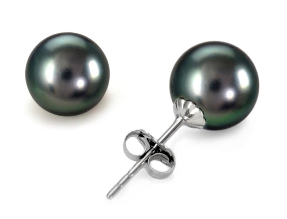 Kolczyki złote z perłami Tahiti 7-8 mm ET-80B-SWG14-CSES