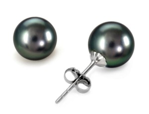 Kolczyki złote z perłami Tahiti 7-8 mm (wzór CSES)