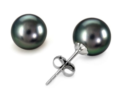 Kolczyki złote z perłami Tahiti 7-8 mm (wzór CSES)
