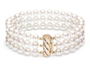 Bransoleta 3-rzędowa z perłami Akoya 6-6,5 mm (wzór CLC-YG)