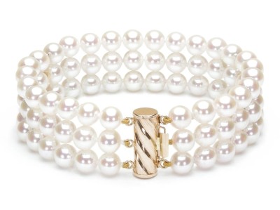 Bransoleta 3-rzędowa z perłami Akoya 6-6,5 mm (wzór CLC-YG)