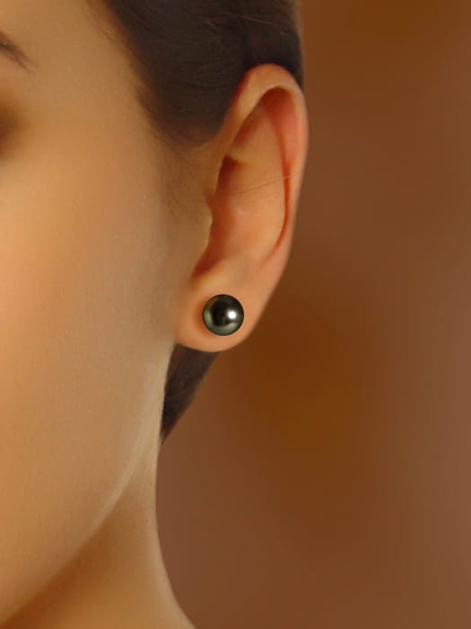 Kolczyki złote z perłami Tahiti 7-8 mm ET-80B-SWG14-CSES 2