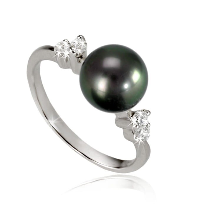 Pierścionek złoty z perłą Tahiti RT1-80B-WG14D-TSZT