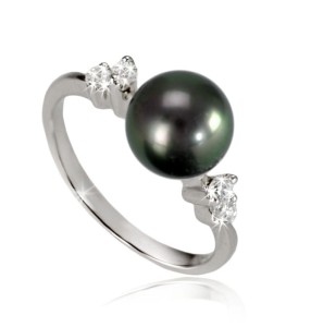 Pierścionek złoty z perłą Tahiti (wzór TSZT)