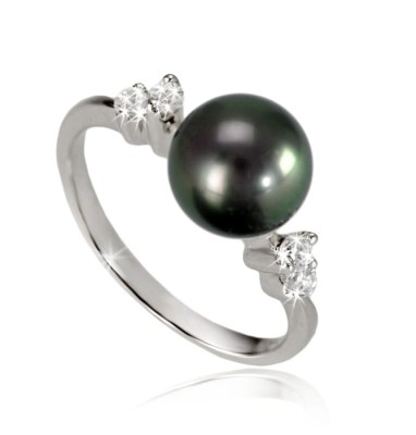 Pierścionek złoty z perłą Tahiti (wzór TSZT)