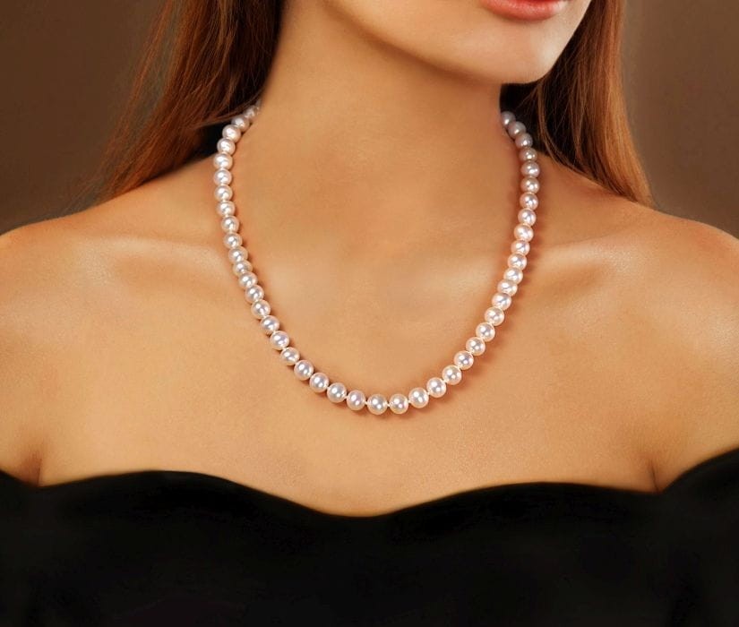 Naszyjnik z pereł 7-7,5 mm NF17-75W-BCWG14-CSNP 3