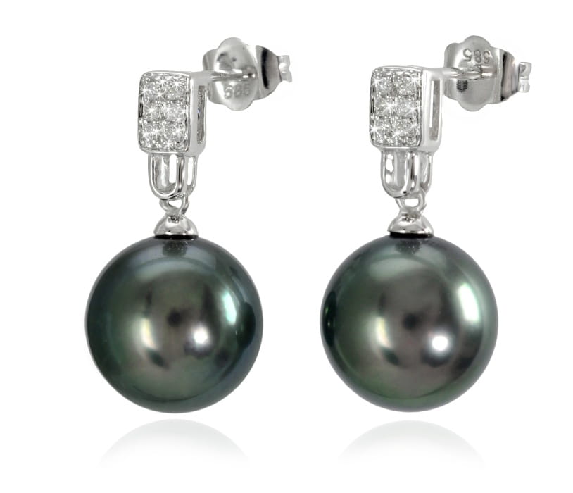 Kolczyki złote z perłami Tahiti ET-110B-SHWGH14D-PDLK