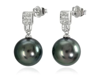 Kolczyki złote z perłami Tahiti (wzór PDLK)