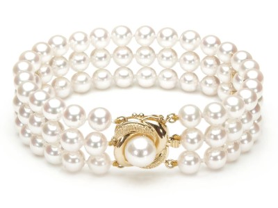 Bransoleta 3-rzędowa z perłami Akoya 6-6,5 mm (wzór PWHR-YG)